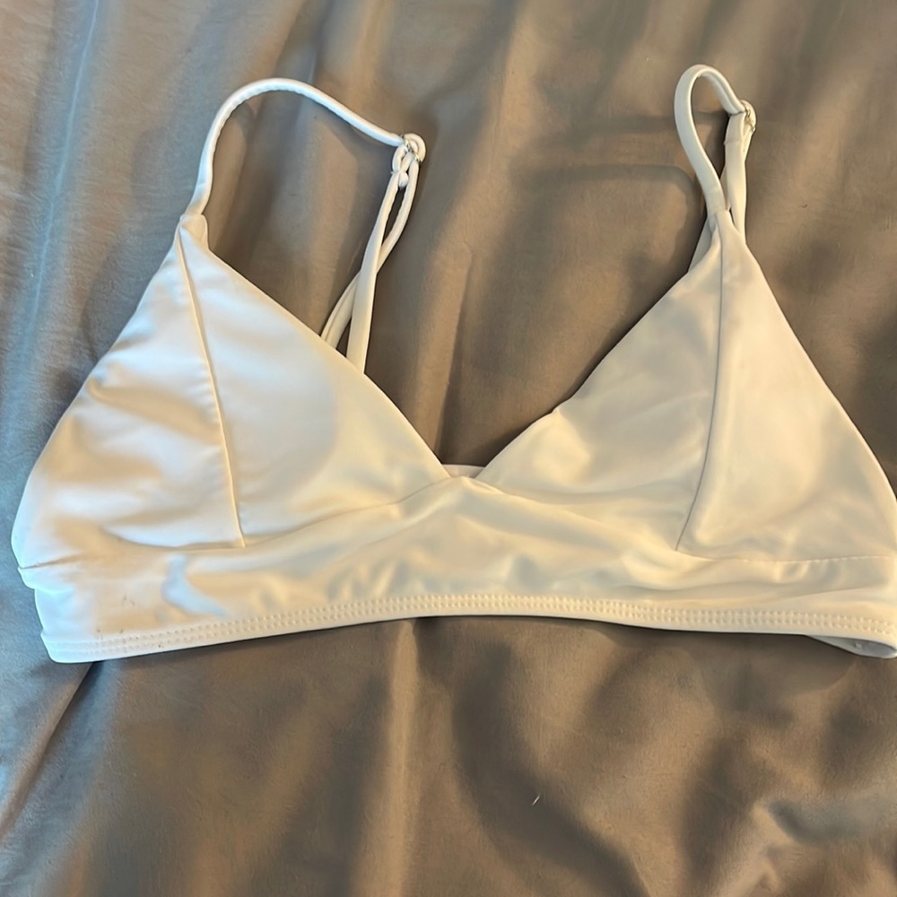 women’s plain white bikini top